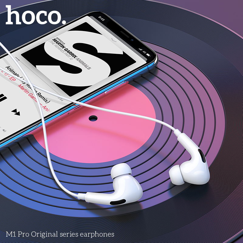 HOCO M1 Pro Stereo Wired Earphone with Mic 3.5mm Jack - White