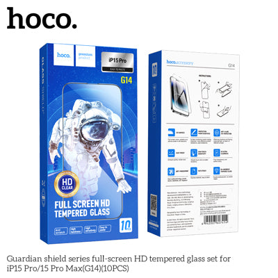 Hoco G14 Guardian Shield Series Full-screen HD Tempered Glass Screen Protector - iP15Pro