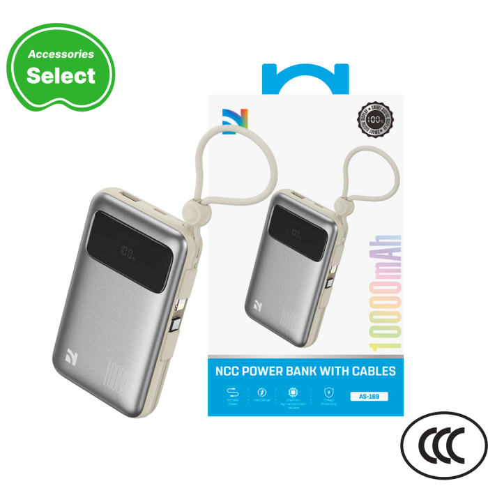NCC Power Bank AS-169 10000mAh 22.5W Own Line
Light Grey-10000mAh Certified