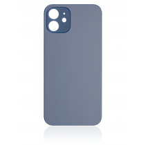 iPhone 12 Compatible Back Glass with Logo - Blue (Big Hole)