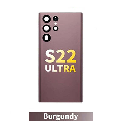Samsung S22 Ultra Back Glass with Adhesive - Burgundy