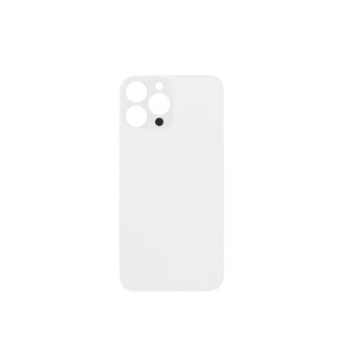 iPhone 13 Pro Max - Compatible Back Glass with 3M Adhesive - WHITE (Big Hole)-Super High Quality