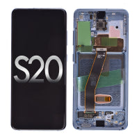 Samsung Galaxy S20 Compatible Amoled Assembly with Frame Brand New - Light Blue