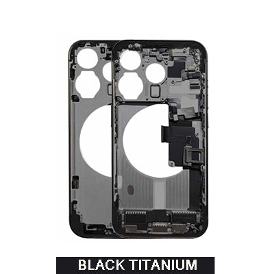 iPhone 15 Pro Oem Mid Frame Housing With Small Parts - Black Titanium