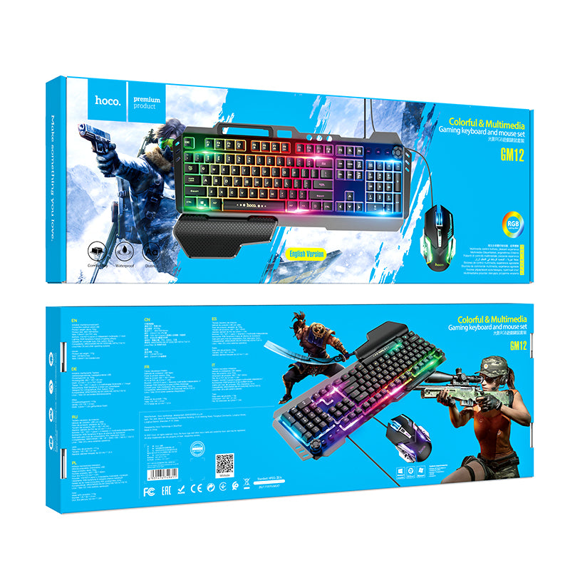 HOCO GM12 Light and shadow RGB gaming keyboard and mouse set