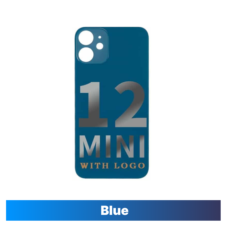 iPhone 12 Mini Compatible Back Glass - Blue (Big Hole)