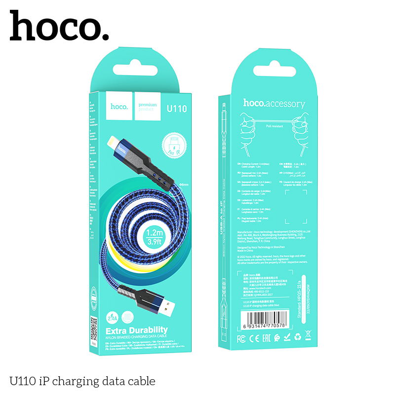 U110 iP charging data cable Blue