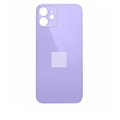 iPhone 12 Compatible Back Glass with Logo - Purple (Big Hole)