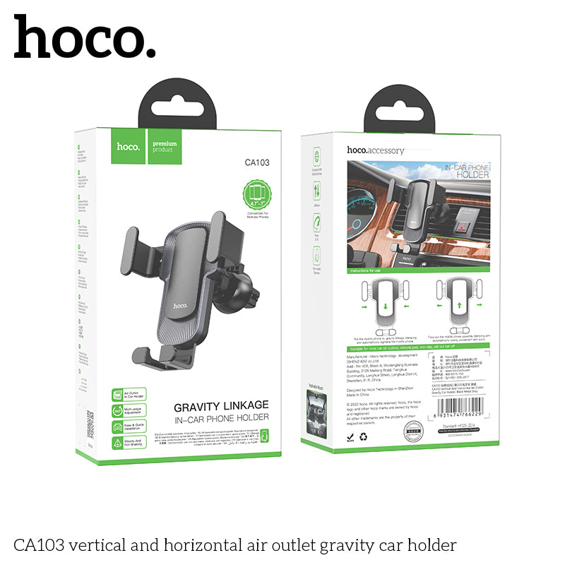 HOCO CA103 vertical and horizontal air outlet gravity car holder