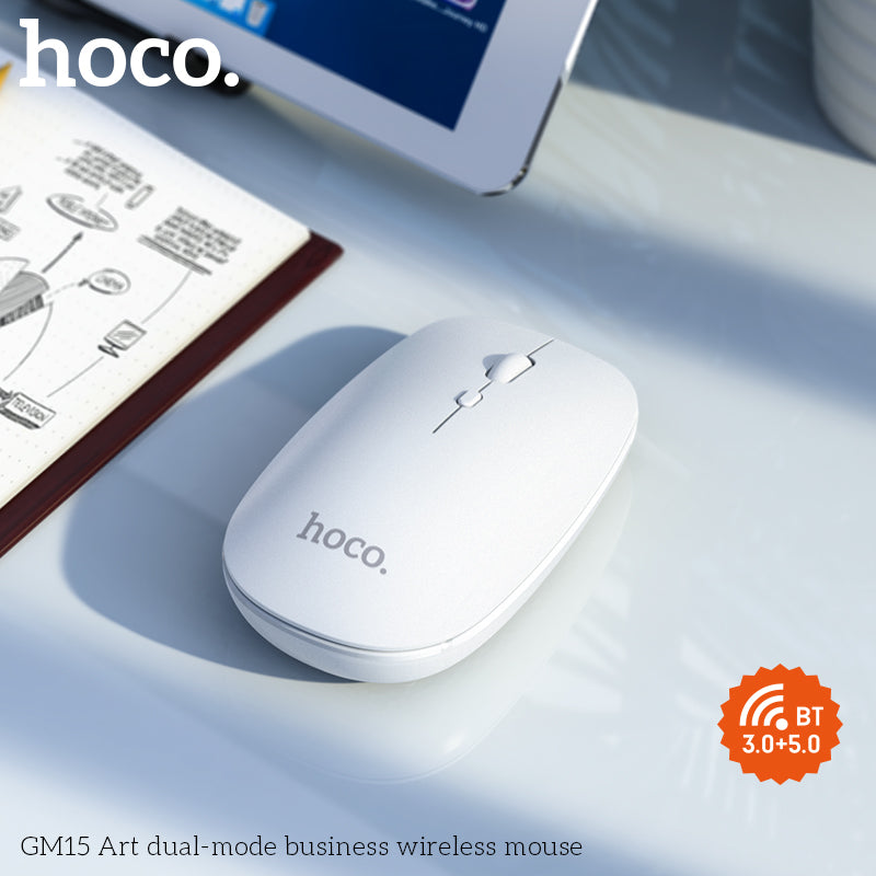 HOCO GM15 Art dual-mode business wireless mouse - White