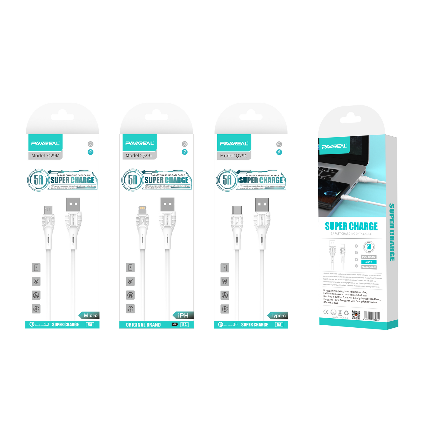 PAVAREAL Q29m 5A Super Charging Fast data cable 1M - Micro