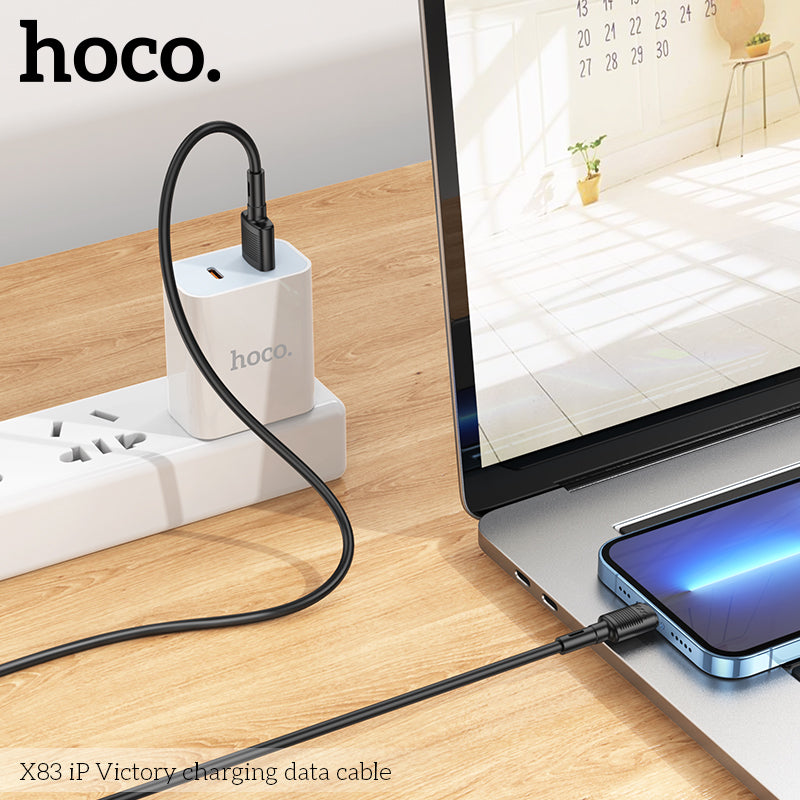 Hoco X83 iP Victory Charging Data Cable - Black