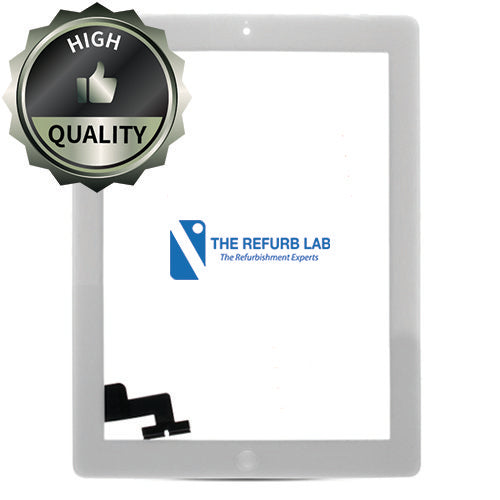 iPad 2 (2012) Digitizer with Home Button Flex White (High Quality)