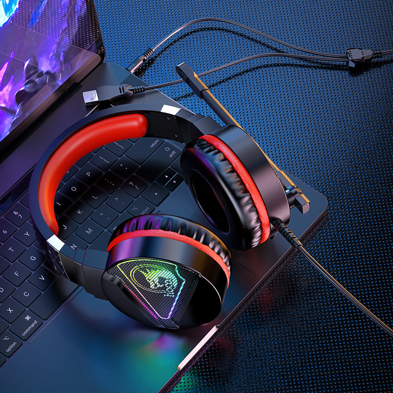 HOCO W104 Wired Gaming Headphones with Mic - Red