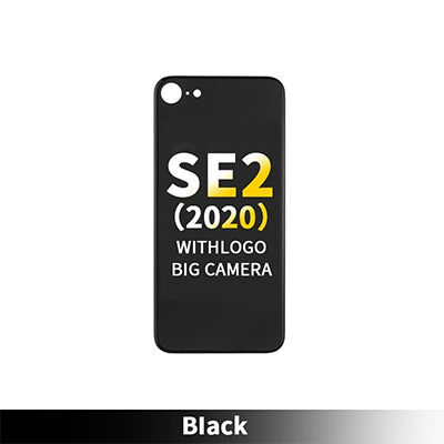 iPhone Se 2020 - Compatible Back Glass - Black (Big Hole)