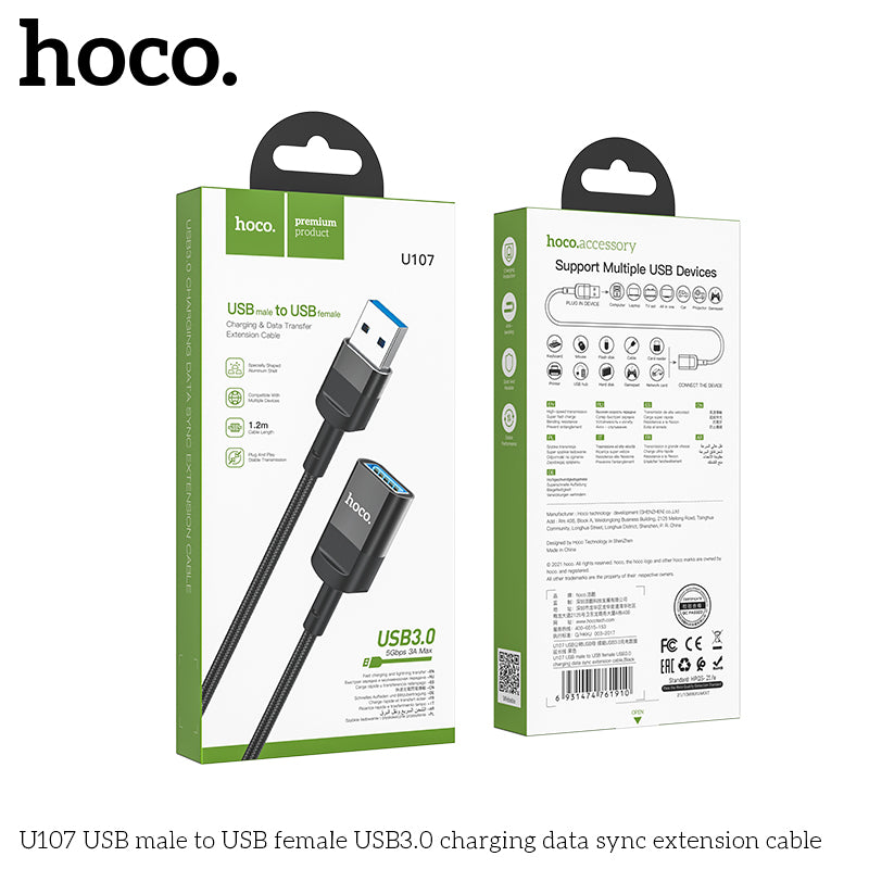 HOCO U107 USB male to USB female USB3.0 charging data sync extension cable