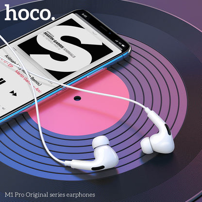 HOCO M1 Pro Stereo Wired Earphone with Mic 3.5mm Jack - White