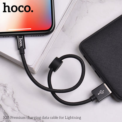 HOCO X35 Lightning Charging Cable (L=0.25M)- Black