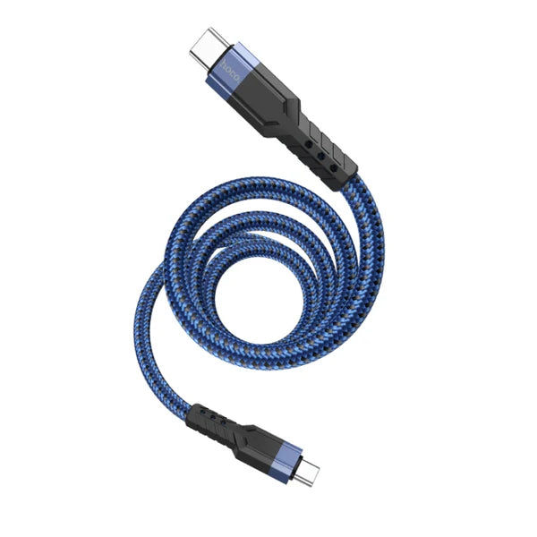 U110 Hoco Type-C to Type-C 60W charging data cable Blue