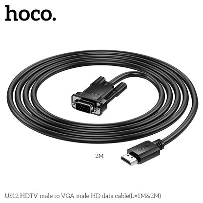 HOCO US12 HDTV male to VGA male HD data cable(L=2M)