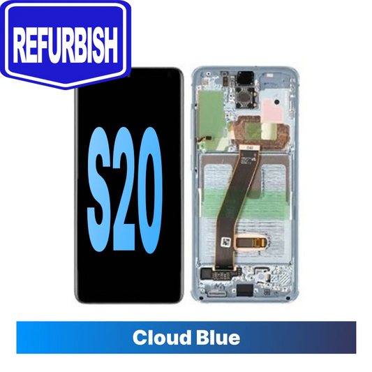 Samsung Galaxy S20 Refurbished Assembly with Frame - Blue
