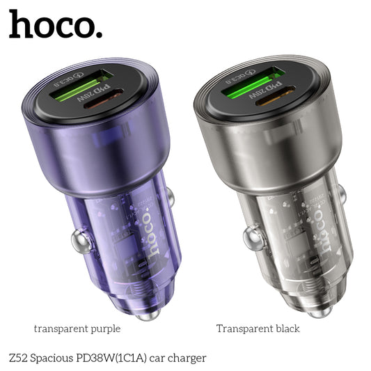 HOCO Z52 Spacious PD38W(1C1A) car charger - Black