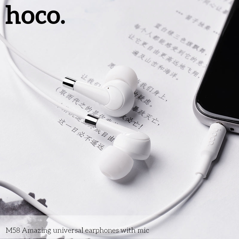 HOCO M58 Stereo Wired Headset with Mic - Black