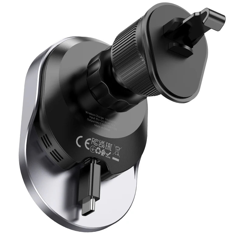 HOCO HW12 Car Holder to Air Vent with Wilress Charging -  black