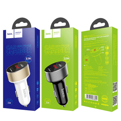 HOCO Z26 high praise dual port car charger with digital display