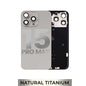 Iphone 15 Pro Max Back Glass With Camera Lens + Magnet + Wireless Flex Charger + Adhesive OEM Natural Titanium