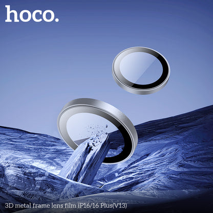 HOCO 3D metal frame lens film iP16/16 Plus(V13) - Black