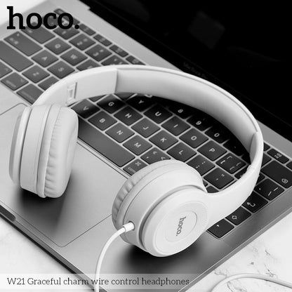 W21 Graceful charm wire control headphones - Grey