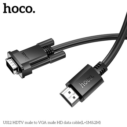 HOCO US12 HDTV male to VGA male HD data cable(L=2M)