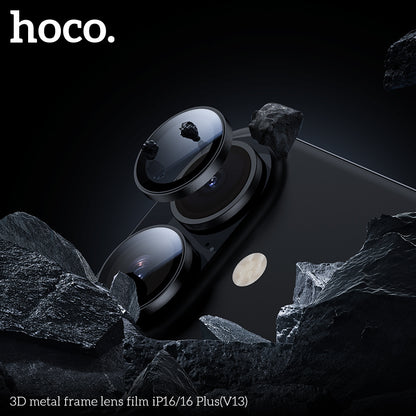 HOCO 3D metal frame lens film iP16/16 Plus(V13) - Silver