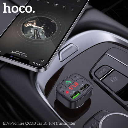 HOCO E59 Wireless FM Transmitter with Qc3.0 Fast Car Charger