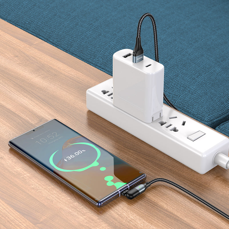 HOCOU100 Orbit Charging Data Cable for Type-C - Black L=1.2M