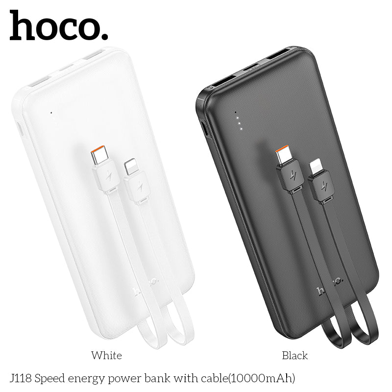 Hoco J118 Speed energy power bank with cable(10000mAh) - Black