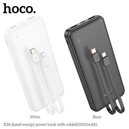 Hoco J118 Speed energy power bank with cable(10000mAh) - Black