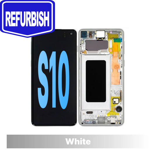 Samsung Galaxy S10 Refurbished  Assembly with Frame - PRISM WHITE