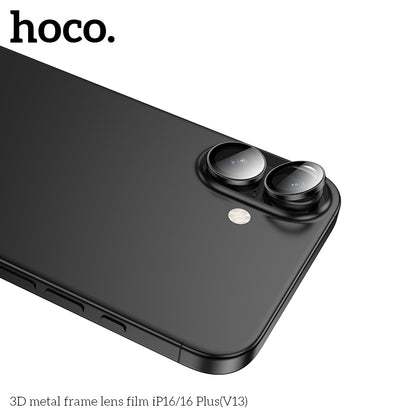 HOCO 3D metal frame lens film iP16/16 Plus(V13) - Pink