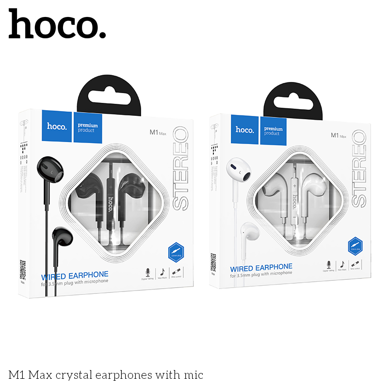 Hoco M1 Max Crystal Earphones Whiite