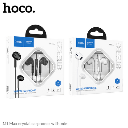 Hoco M1 Max Crystal Earphones Whiite