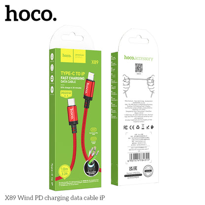 Hoco X89 Wind PD charging data cable iP Black