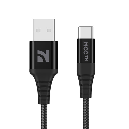 NCC XC-1301 2A USB-A TO USB-C 1M Weaving+Aluminum Alloy - Black