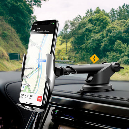 HOCO S14 2 in 1 15W wirless Charger Auto Clamp Car Holder - Silver