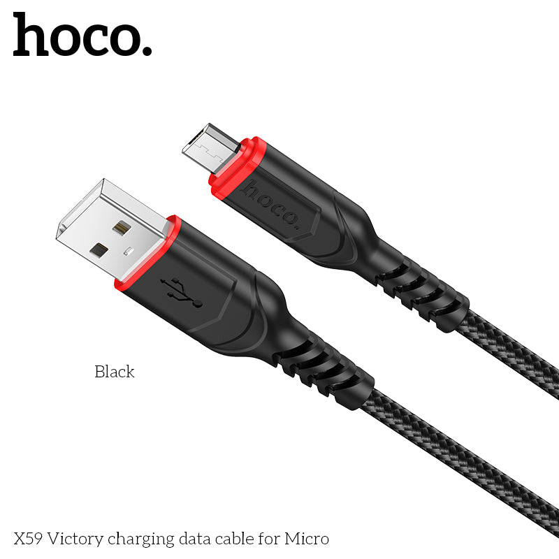 HOCO X59 Victory charging data cable for Micro black
