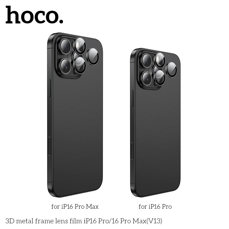 HOCO 3D metal frame lens film iP16 Pro/16 Pro Max(V13) - Silver