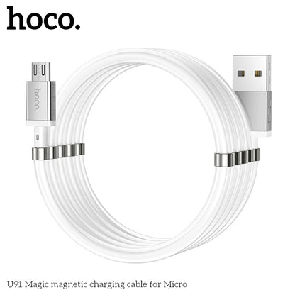 HOCO U91 Magic magnetic Micro Charging Cable - White