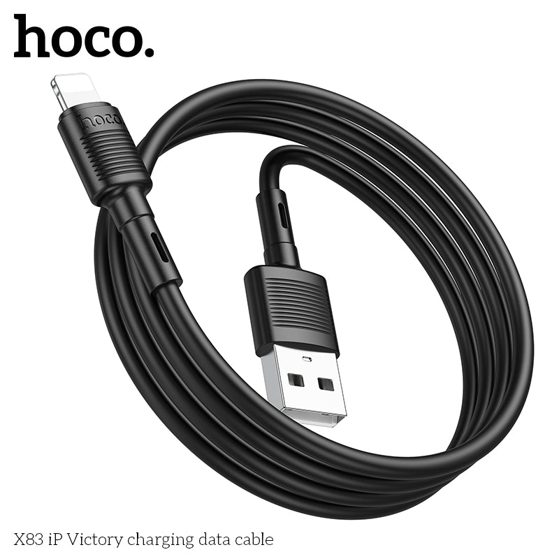 Hoco X83 iP Victory Charging Data Cable - Black
