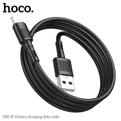 Hoco X83 iP Victory Charging Data Cable - Black